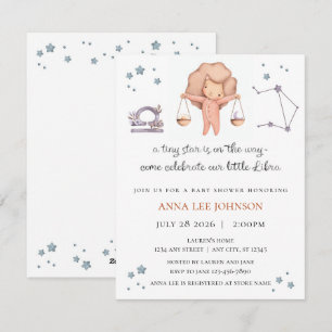 Waage-Sternzeichen-Baby-Shower-Einladung Feiertagskarte
