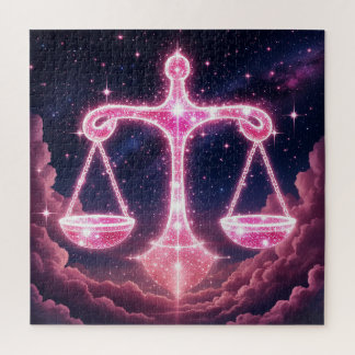 Waage-Sternzeichen-Geschenk mit himmlischer Elegan Puzzle