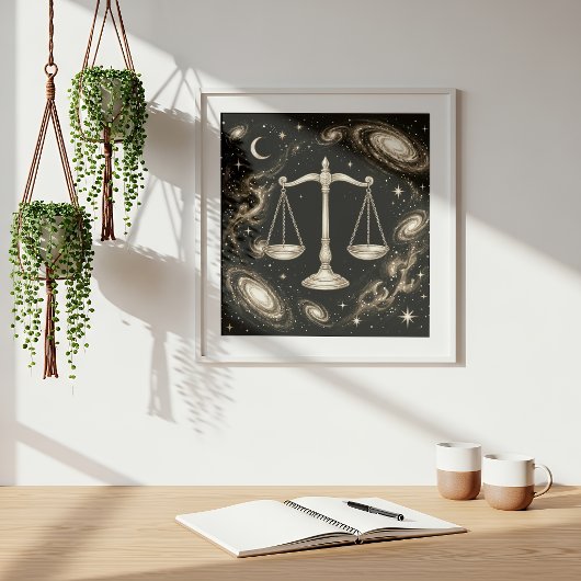 Waage Sternzeichen Himmels Astrologie Poster