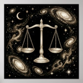 Waage Sternzeichen Himmels Astrologie Poster (Vorne)