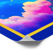 Waage-Sternzeichen im sternenerfüllten Himmel Poster (Ecke)