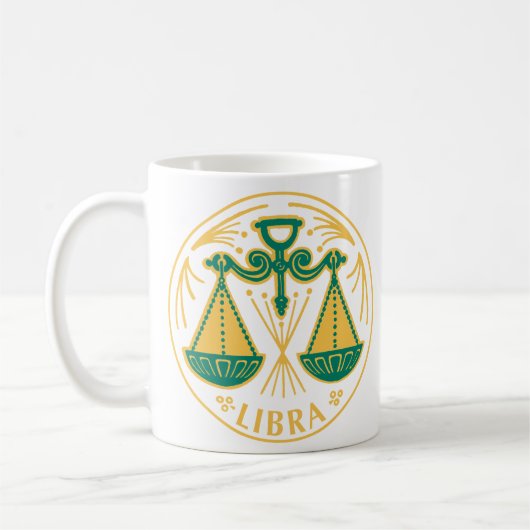 Waage Sternzeichen Kaffeetasse (Links)