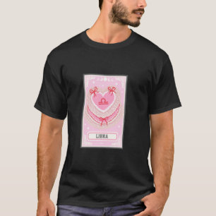 Waage-Sternzeichen-Karte Mädchenhaft Kokett Bogen T-Shirt