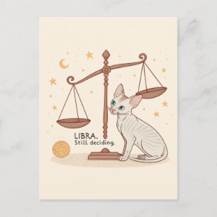 Waage Sternzeichen Katze Balance Immer noch am Übe Postkarte