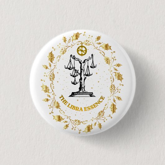 Waage Sternzeichen Luxus Ästhetik Sterne Kunst Button (Vorderseite)