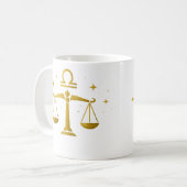 Waage Sternzeichen-Mug – Goldenes Waage-Design – Kaffeetasse (Vorderseite Links)