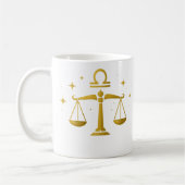 Waage Sternzeichen-Mug – Goldenes Waage-Design – Kaffeetasse (Links)