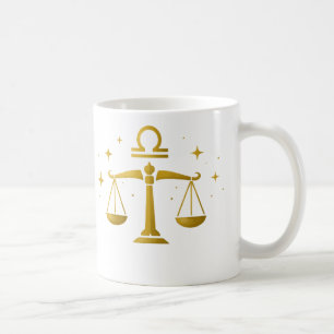 Waage Sternzeichen-Mug – Goldenes Waage-Design – Kaffeetasse