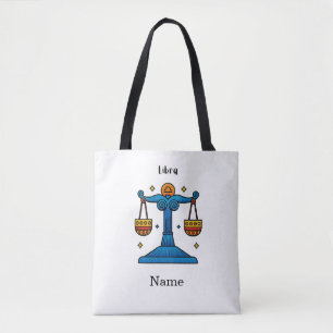 Waage Sternzeichen Retro Pop Art - Personalisierte Tasche