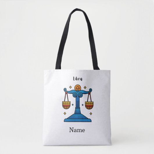Waage Sternzeichen Retro Pop Art - Personalisierte Tasche (Vorderseite)