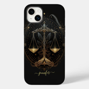Waage Sternzeichen schwarz und gold Case-Mate iPho iPhone 14 Plus Hülle