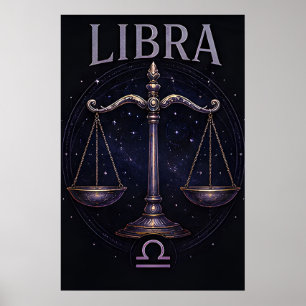Waage Sternzeichen Symbol Astrologie Poster