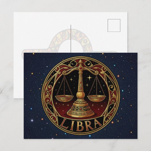 Waage Sternzeichen Symbol Postkarte (Vorne/Hinten)