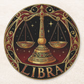 Waage Sternzeichen Symbol Runder Pappuntersetzer (Vorderseite)