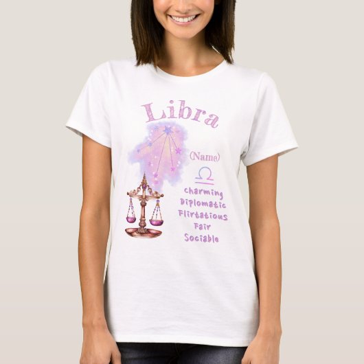 Waage-Sternzeichen T-Shirt *1 (Vorderseite)