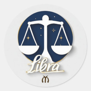 ⚖️ Waage Sternzeichen Waagen Balance Symbol Minima Runder Aufkleber