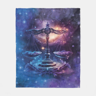 Waage-Sternzeichen Wasserfarben-Design Fleecedecke