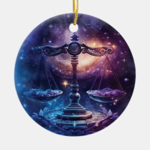 Waage-Sternzeichen Wasserfarben-Design Keramik Ornament