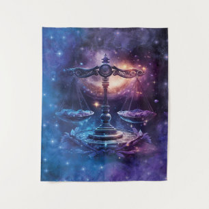 Waage-Sternzeichen Wasserfarben-Design Wandteppich