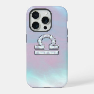 Waage-Symbol Mutter-Perlmutt-Stil iPhone 15 Pro Hülle