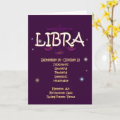 Waage-Tierkreis-Geburtstag Karte (Gelbe Blume)