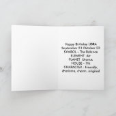 Waage-Tierkreis-Geburtstagskarte Karte (Innenseite)