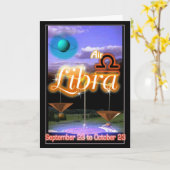 Waage-Tierkreis-Geburtstagskarte Karte (Gelbe Blume)