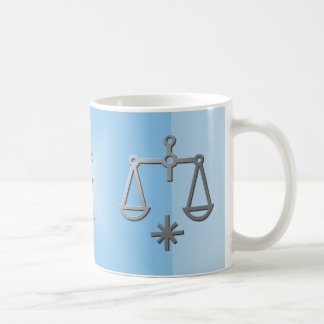 Waage-Tierkreis-Stern-Zeichen-Silber-blauer Kaffeetasse