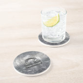 Waage-Tierkreis-Symbol beunruhigter industrieller Getränkeuntersetzer (Seite)