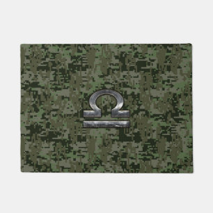 Waage-Tierkreis-Zeichen auf digitaler Camouflage Fußmatte