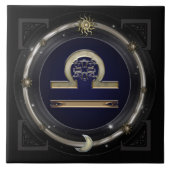 Waage-Tierkreis-Zeichen Fliese (Vorderseite)