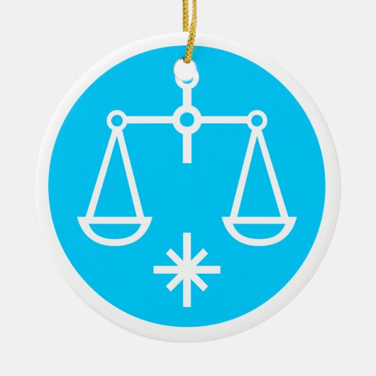 Waage-Verzierung Keramikornament (Vorne)