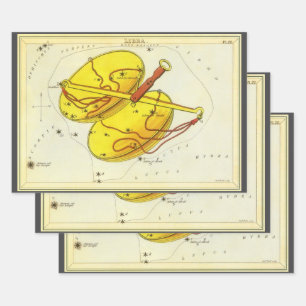 Waage Vintage-Sternbild Urania's Spiegel Geschenkpapier Set