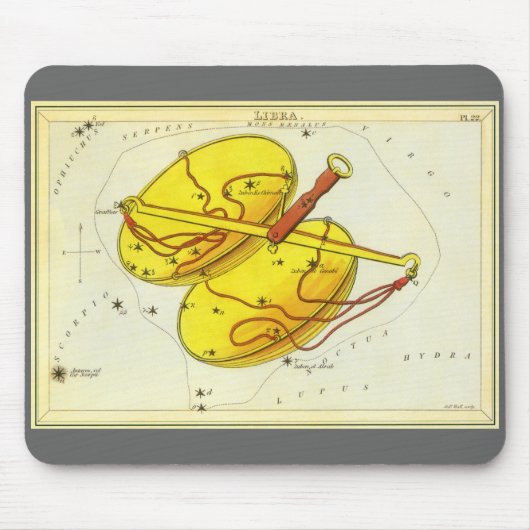 Waage Vintage-Sternbild Urania's Spiegel Mousepad (Vorne)