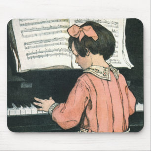 Waage von Jessie Willcox Smith, Klaviermusik Mädch Mousepad