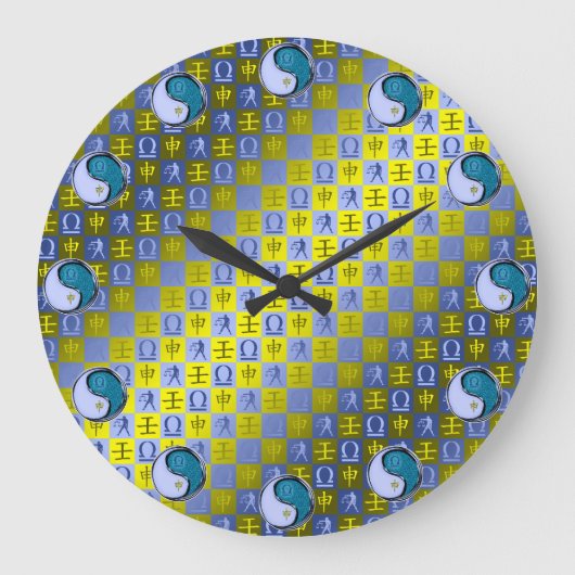 Waage & Wasser-Affe Große Wanduhr (Vorderseite)