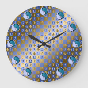 Waage & Wasser-Ratte Große Wanduhr