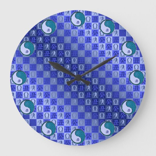 Waage & Wasserbüffel Große Wanduhr (Vorderseite)