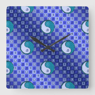 Waage & Wasserbüffel Quadratische Wanduhr