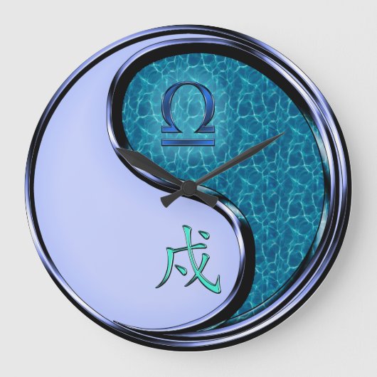 Waage & Wasserhund Große Wanduhr (Vorderseite)