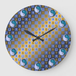 Waage & Wasserpferd Große Wanduhr