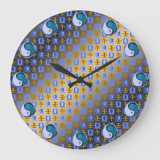 Waage & Wasserpferd Große Wanduhr (Vorderseite)