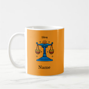 Waage-Zodiac Retro Pop Art - Personalisiertes Gesc Kaffeetasse