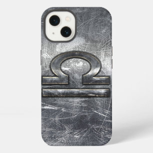 Waage-Zodiac-Symbol Distressed Industrialstahl iPhone 13 Hülle