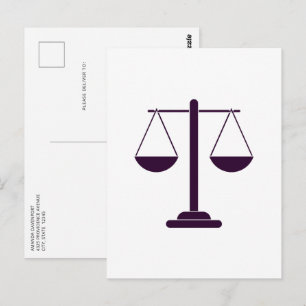 Waagen der Justiz Rechtsdienstleistungen Symbol Postkarte