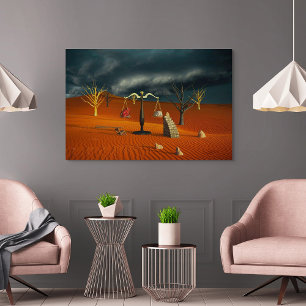 Waagen der Wahrheit – Surrealer Wüstensymbolismus Leinwanddruck