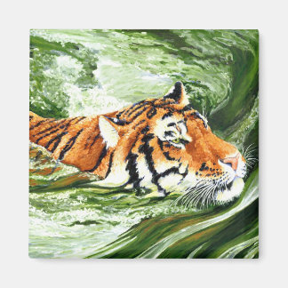 Waagen machen - Schwimmen Tiger Magnet