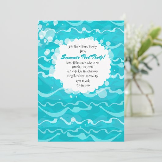 Waaking Pool Party Einladung (Stehend Vorderseite)
