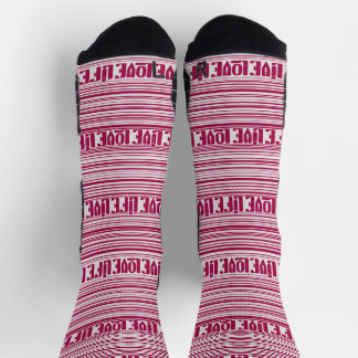 Waanzinnige rode sokken: LIVE LOVE LIFE Socken