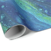 Wabash 2 Cool Blau Grüne Abstrakte Geschenkpapier (Rolleneckpunkt)